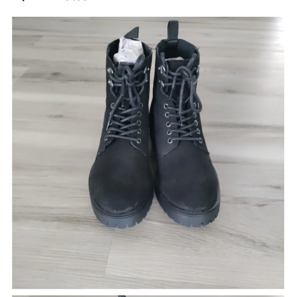 RED TAPE Wide Fit Lace-Up Ankle Boots Black Size 8